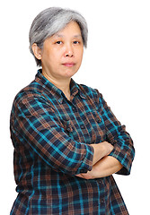 Image showing mature asian woman over white background