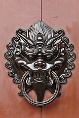 Image showing chinese style lion door lock