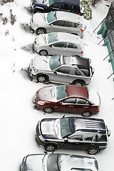 Image showing Snowy parking