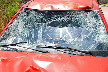 Image showing Windscreen crash