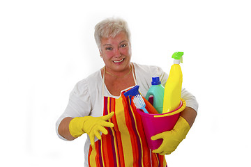 Image showing Stressed senior housewife