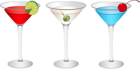 Image showing Cosmopolitan, Martini and Betty blue