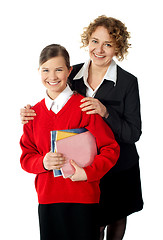 Image showing Teacher with her student, posing