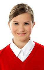 Image showing Closeup of cheerful school girl