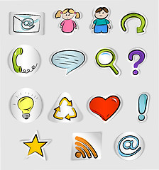 Image showing Hand drawn internet and web icons