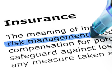 Image showing Insurance with blue marker