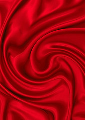 Image showing Red silk material