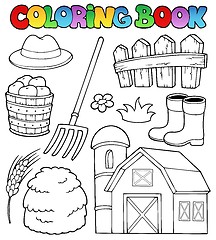 Image showing Coloring book farm theme 2