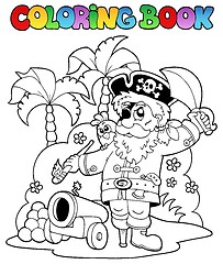 Image showing Coloring book with pirate theme 6