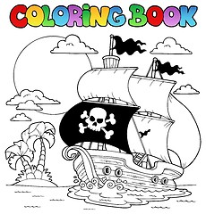 Image showing Coloring book with pirate theme 7