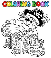 Image showing Coloring book with pirate theme 8