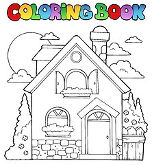 Image showing Coloring book house theme image 1