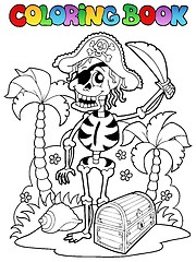 Image showing Coloring book with pirate theme 1