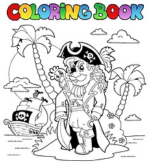 Image showing Coloring book with pirate theme 9