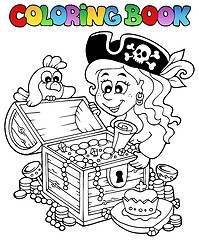 Image showing Coloring book with pirate theme 5