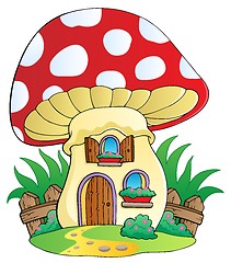 Image showing Cartoon mushroom house