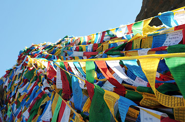 Image showing Prayer flags in Tibet