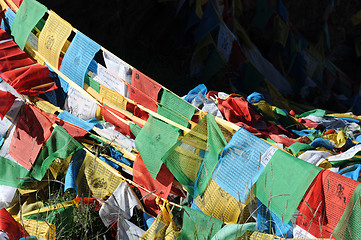 Image showing Prayer flags in Tibet