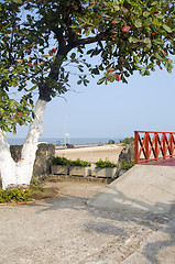 Image showing pedestrian wallkway The Wall Cartagena Colombia South America