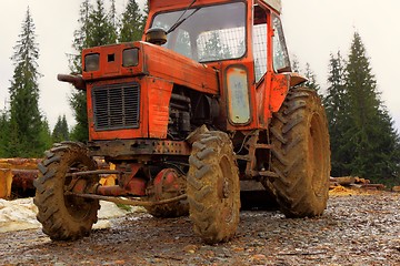 Image showing orange tractor