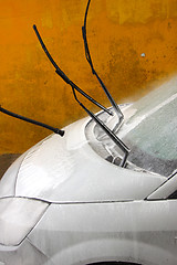 Image showing a car wash with a jet of water and shampoo