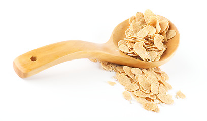 Image showing Muesli in wooden spoon