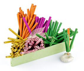 Image showing Multi-colored aromatherapy sticks