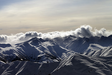 Image showing Mountains in sunset