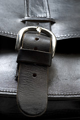 Image showing hand made black leather bag