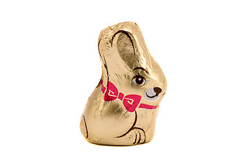 Image showing Isolated chocolate bunny Easter symbol on white 