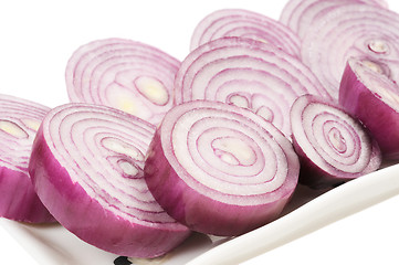 Image showing Dish with chopped red onion