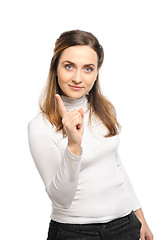 Image showing Woman shaking finger