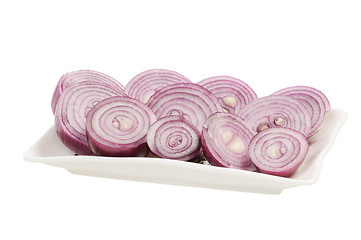 Image showing Dish with chopped red onion