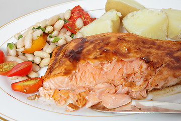 Image showing Balsamic glazed salmon fillet