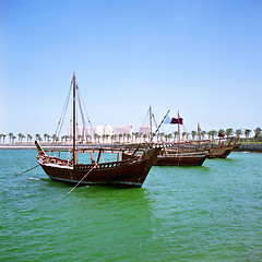 Image showing Dhows in Doha Bay