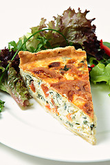 Image showing Spinach beet and leek quiche