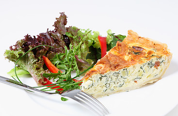 Image showing Quiche with salad horizontal