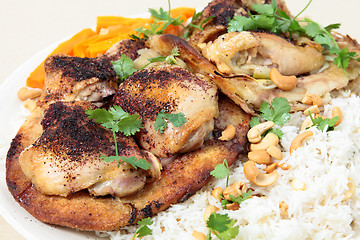 Image showing Lebanese sumac chicken serving plate