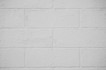 Image showing Brick wall painted with a white paint 