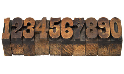 Image showing numbers in antique letterpress type