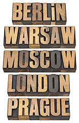 Image showing Berlin, Warsaw, Moscow, London and Prague