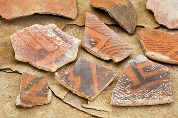 Image showing ancient Anasazi pottery shards 