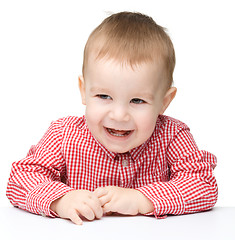 Image showing Portrait of a cute cheerful little boy