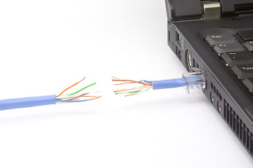 Image showing Network cable cut off


