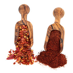 Image showing Chili Flakes and Powder