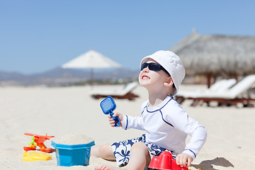 Image showing toddler at the tropical beach