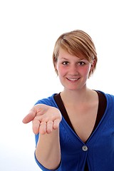 Image showing Woman with Hand of Palm up