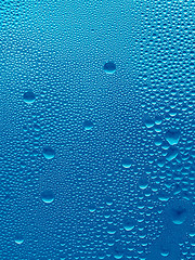 Image showing natural water drops on glass