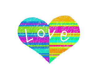 Image showing Bright striped love symbol