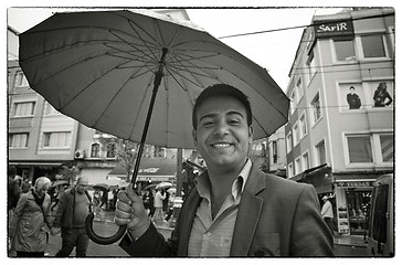 Image showing Big smile in the rain